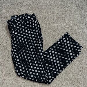 Vince Camuto Black and White Patterned Geometric Print Jacquard Pants